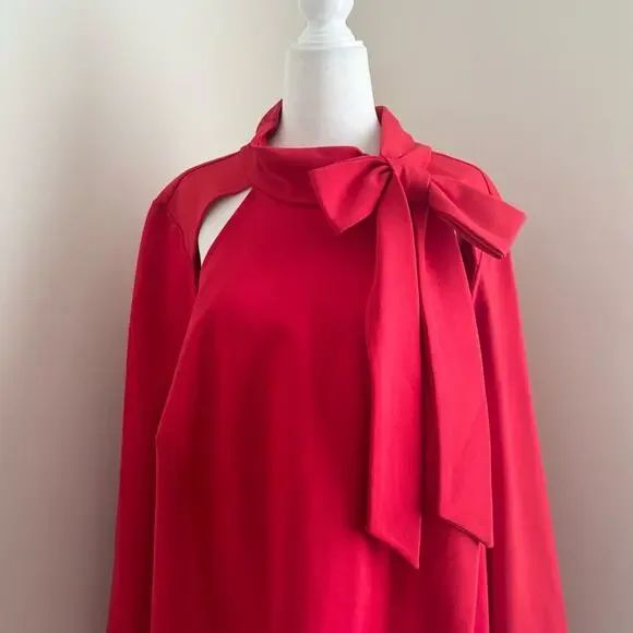 Anthropologie Red Long Sleeve Dress - Picture 3 of 8